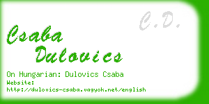 csaba dulovics business card